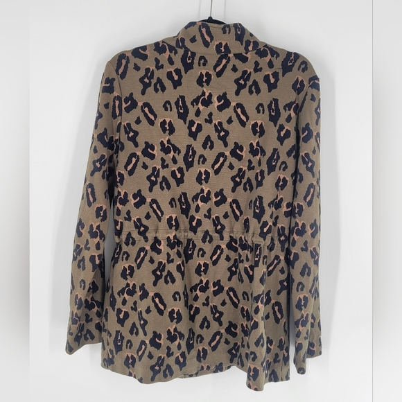 Anthropologie Tabitha Light Weight Jacket Size M leopard print Utility - Picture 7 of 8